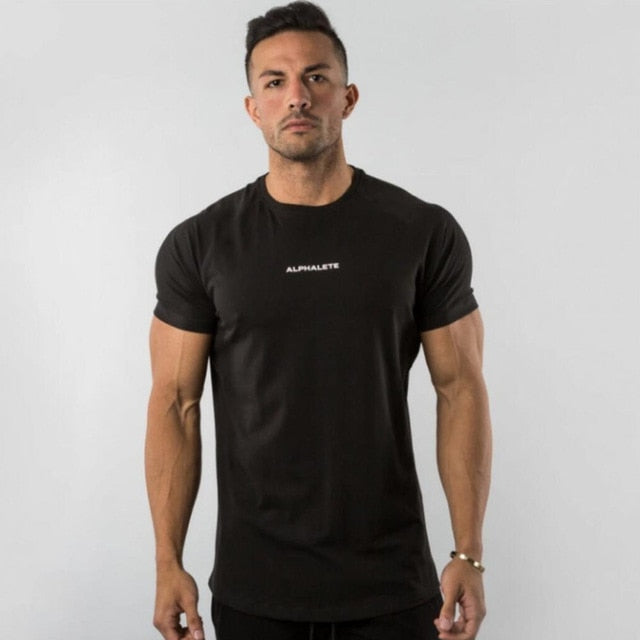 Mens Casual Cotton Skinny Short sleeve T-Shirt