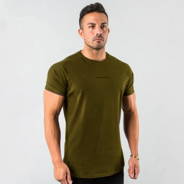 Mens Casual Cotton Skinny Short sleeve T-Shirt