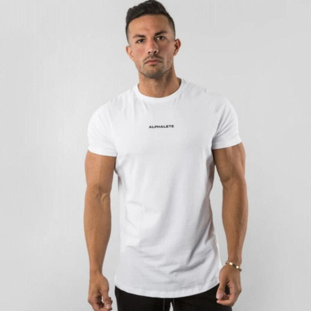 Mens Casual Cotton Skinny Short sleeve T-Shirt