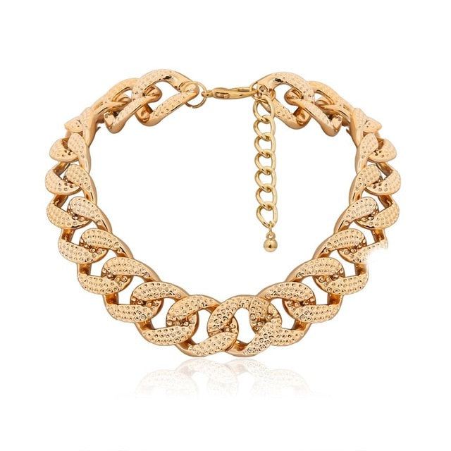 Womens Choker Collar Chunky Thick Chain Necklace