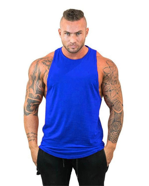 Mens Cotton Sleeveless Gym Hooded Fitness Tank Top