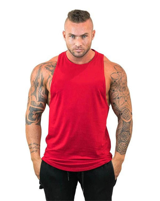 Mens Cotton Sleeveless Gym Hooded Fitness Tank Top