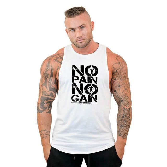 Mens Bodybuilding Hooded Cotton Sleeveless Fitness Workout Sportswear Tank Top