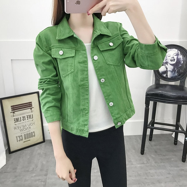 Womens Casual Short Denim Jacket