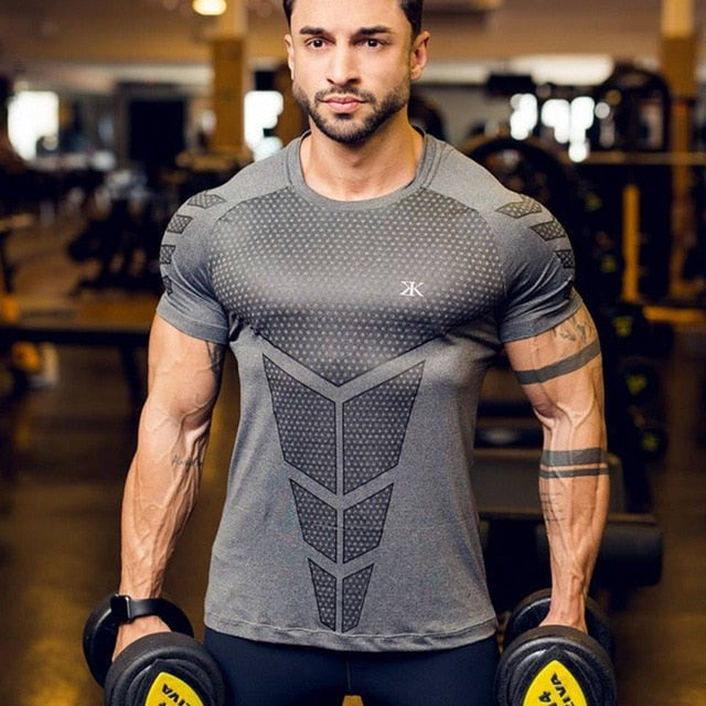 Mens Compression Quick Dry Running Sports Gym Fitness Top