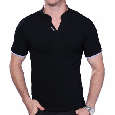 Mens Casual Patchwork Short Sleeve Slim Fit T-Shirt