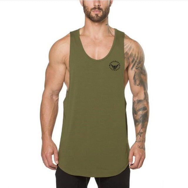 Mens Gym Cotton Bodybuilding Stringer Fitness Muscle Fit Sleeveless Vest