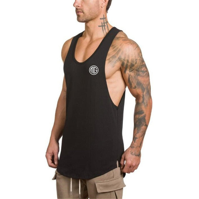 Mens Gym Cotton Bodybuilding Stringer Fitness Muscle Fit Sleeveless Vest