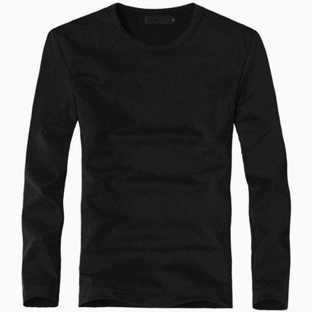 Mens V-Neck Long Sleeve Lycra And Cotton T-Shirt