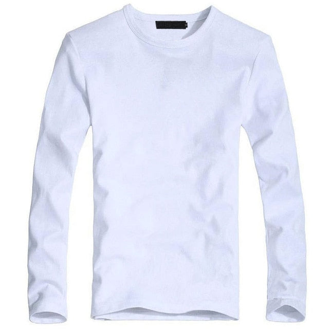 Mens V-Neck Long Sleeve Lycra And Cotton T-Shirt