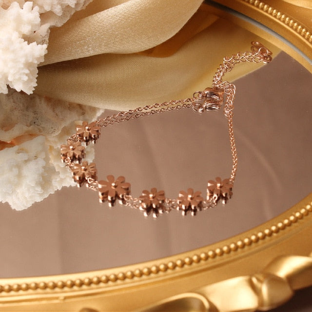 Womens Luxury Flower Design Adjustable Party Bracelet