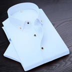 Mens Solid Colour Business Casual Dress Shirt