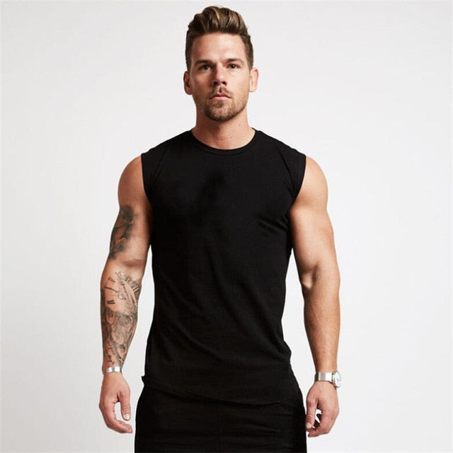 Mens Gym Workout Sleeveless Bodybuilding Fitness Muscle Fit Tank Top