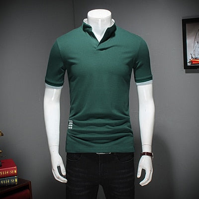 Mens Casual Patchwork Short Sleeve Slim Fit T-Shirt