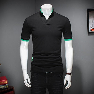 Mens Casual Patchwork Short Sleeve Slim Fit T-Shirt