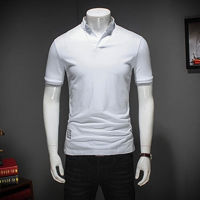 Mens Casual Patchwork Short Sleeve Slim Fit T-Shirt