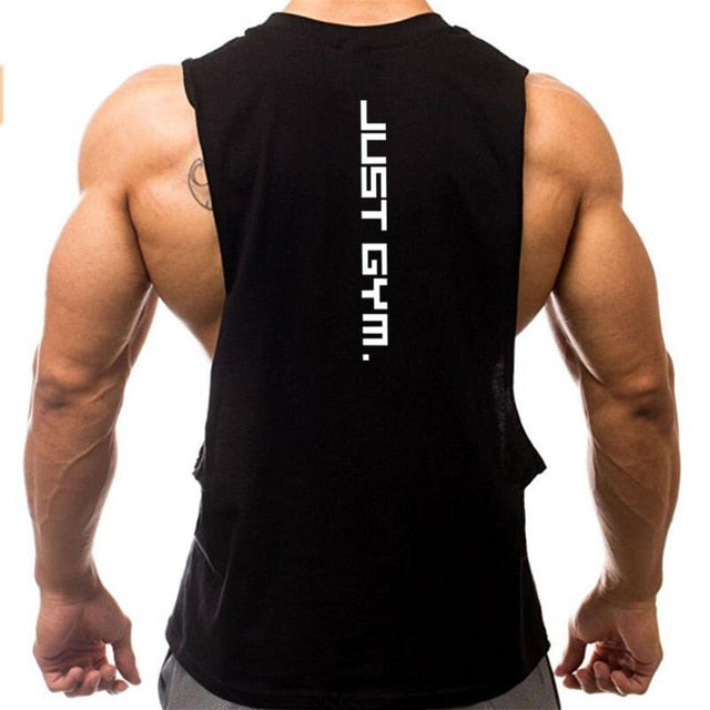 Mens Cotton Sleeveless Gym Hooded Fitness Bodybuilding Tank Top