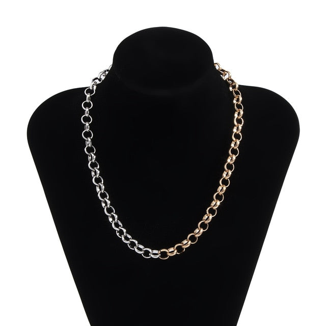 Womens Choker Collar Chunky Thick Chain Necklace