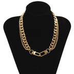 Womens Choker Collar Chunky Thick Chain Necklace