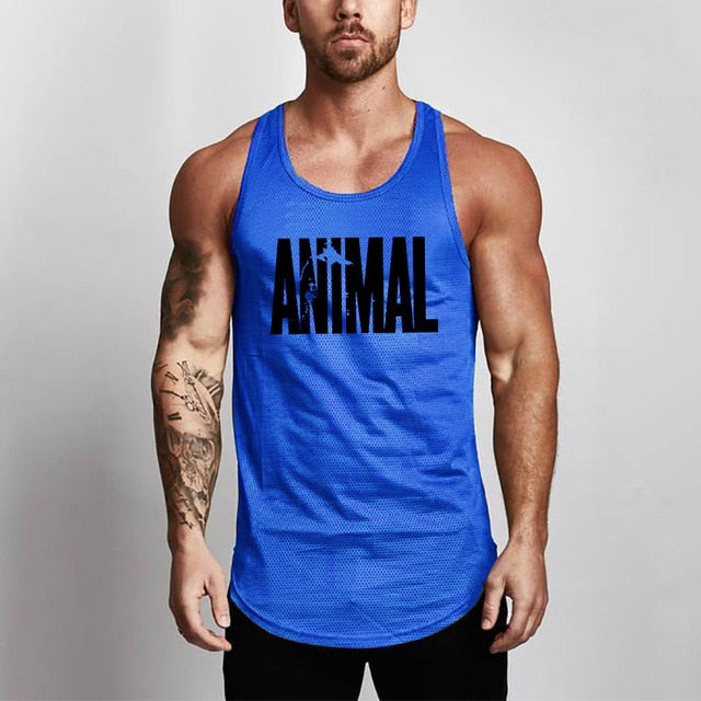 Mens Bodybuilding Gym Fitness Slim Fit Singlets Muscle Tank Top