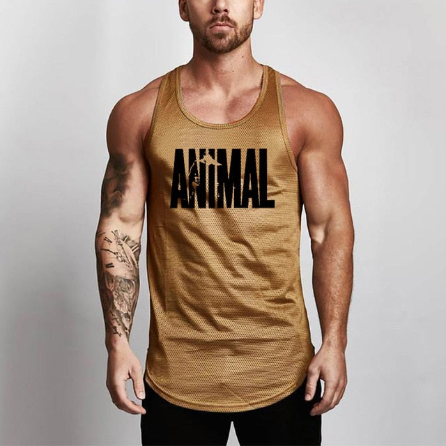 Mens Bodybuilding Gym Fitness Slim Fit Singlets Muscle Tank Top