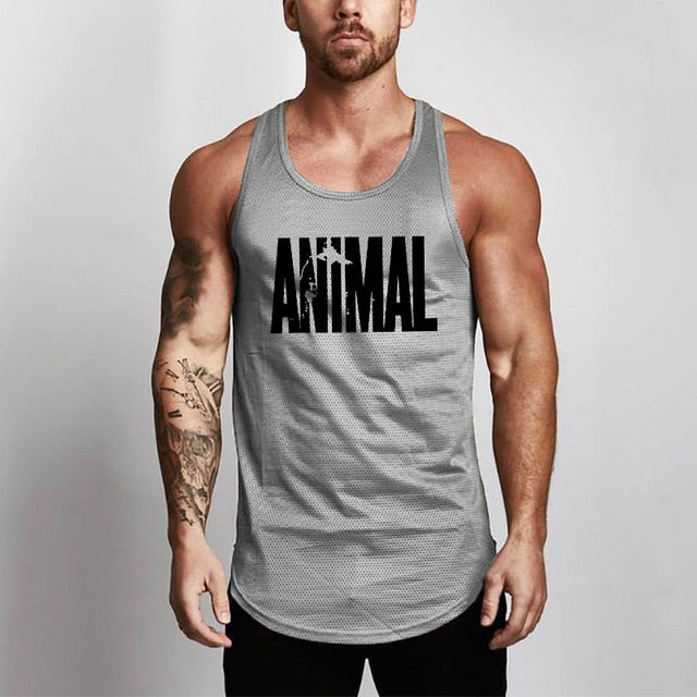 Mens Bodybuilding Gym Fitness Slim Fit Singlets Muscle Tank Top