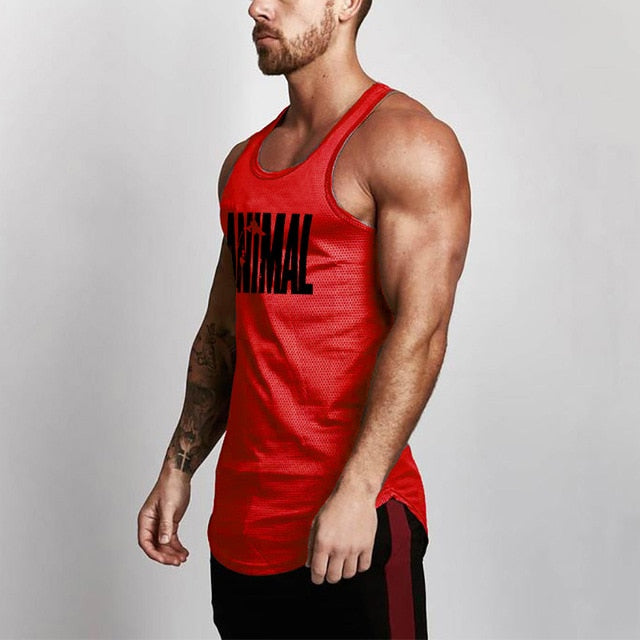 Mens Bodybuilding Gym Fitness Slim Fit Singlets Muscle Tank Top