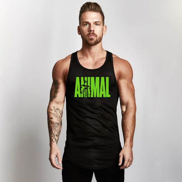 Mens Bodybuilding Gym Fitness Slim Fit Singlets Muscle Tank Top