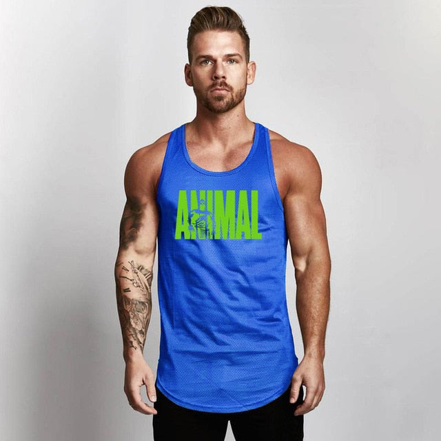 Mens Bodybuilding Gym Fitness Slim Fit Singlets Muscle Tank Top