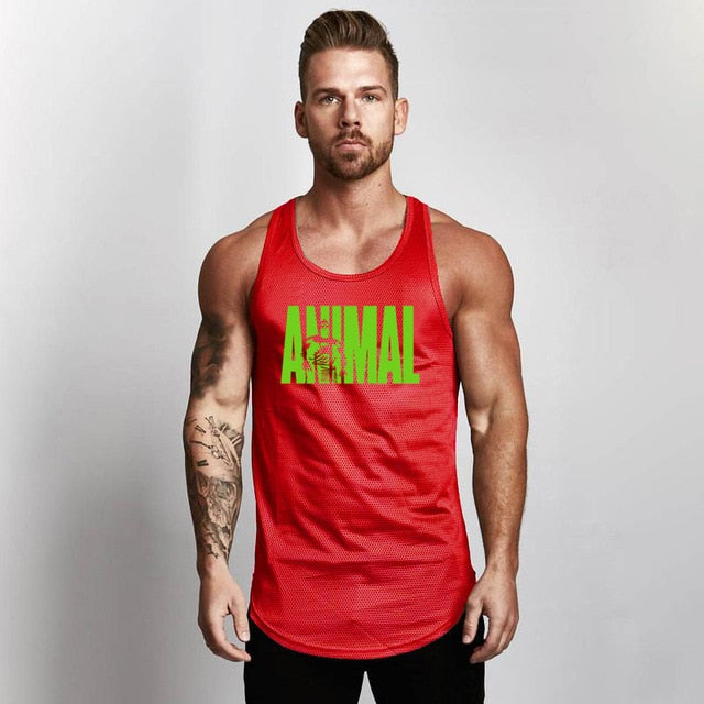 Mens Bodybuilding Gym Fitness Slim Fit Singlets Muscle Tank Top