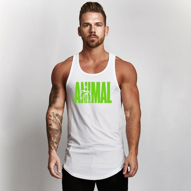 Mens Bodybuilding Gym Fitness Slim Fit Singlets Muscle Tank Top