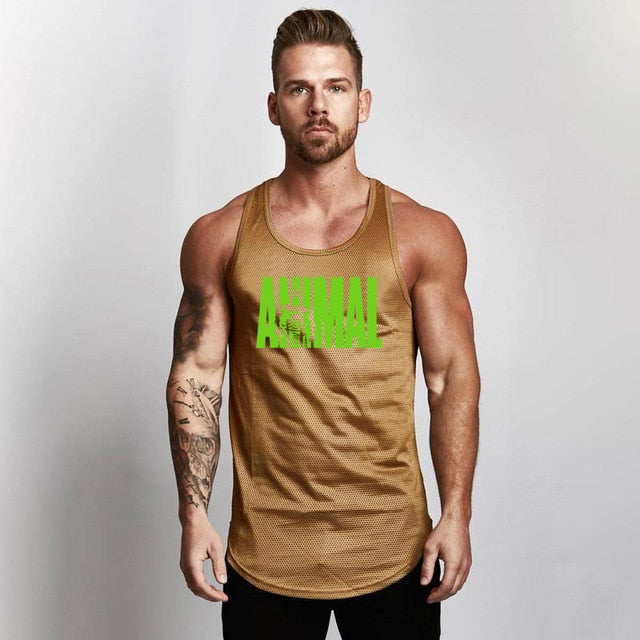 Mens Bodybuilding Gym Fitness Slim Fit Singlets Muscle Tank Top