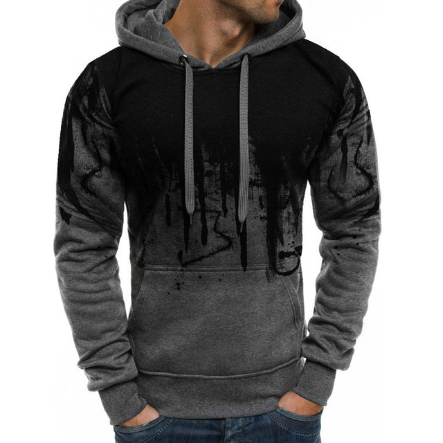 Mens Camouflage Long Sleeved Hoodies Casual Sweatshirt